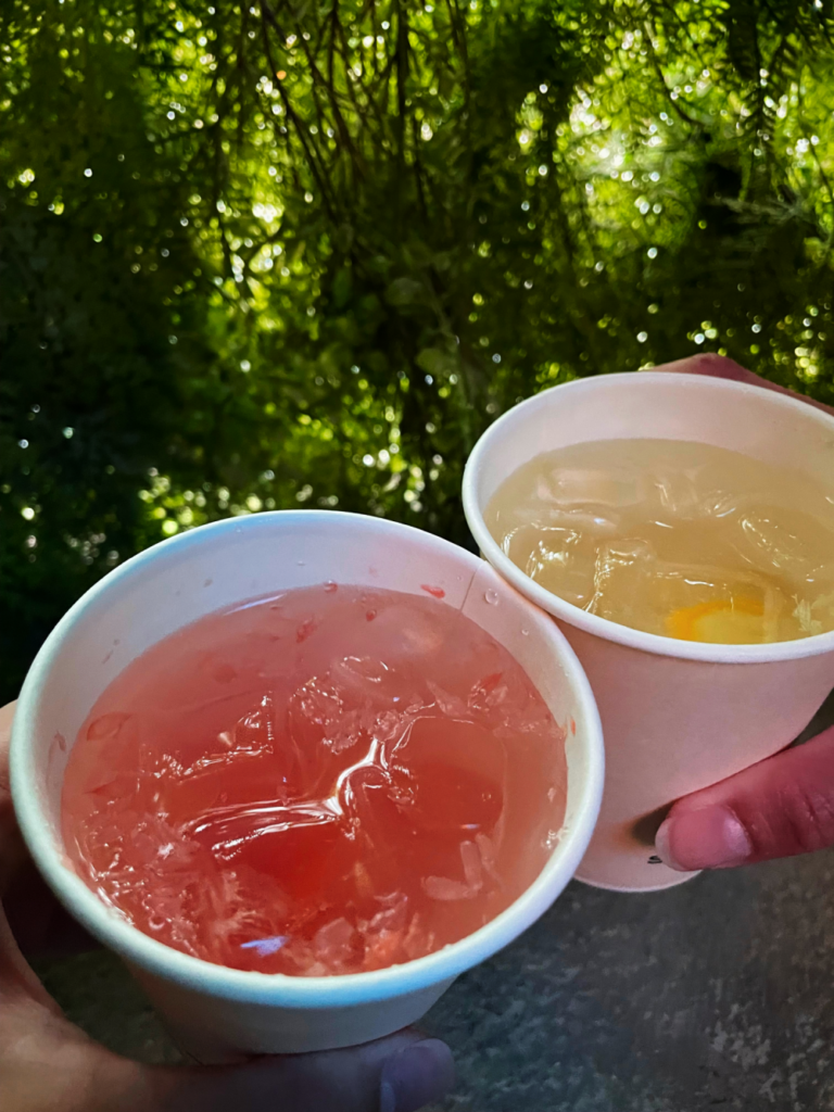 Cold drinks from Sumsei Terrarium in Seoul.