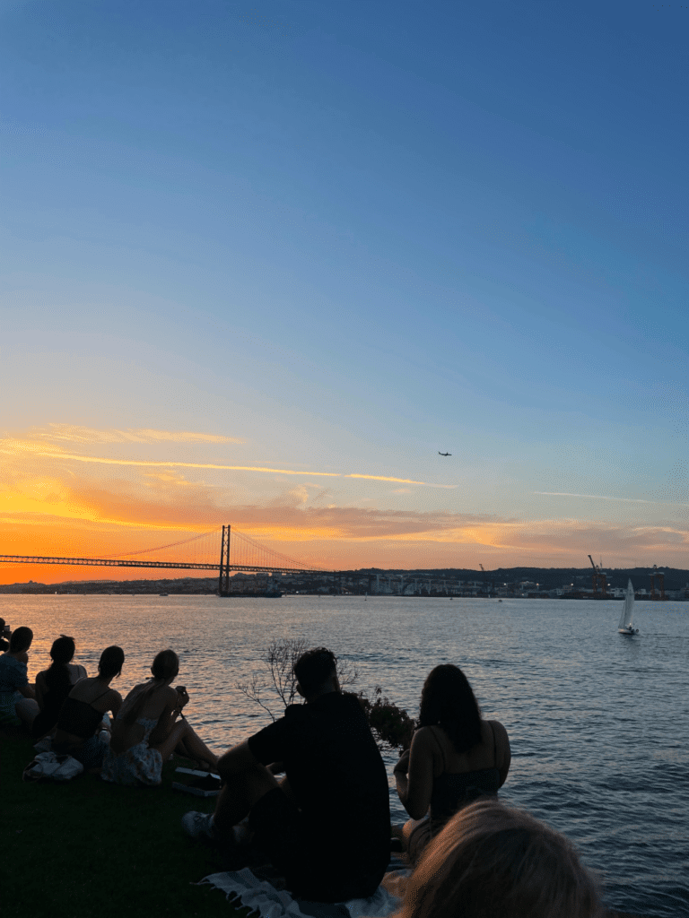 Sunset at Jardim do Rio in Lisbon